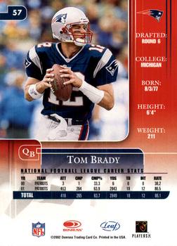 2002 Leaf Rookies & Stars #57 Tom Brady Back