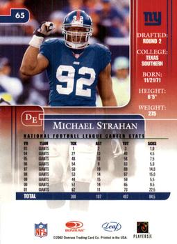 2002 Leaf Rookies & Stars #65 Michael Strahan Back