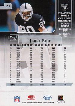 2002 Leaf Rookies & Stars #71 Jerry Rice Back
