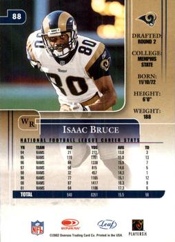 2002 Leaf Rookies & Stars #88 Isaac Bruce Back