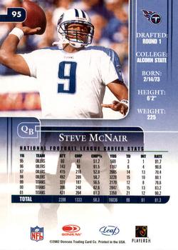 2002 Leaf Rookies & Stars #95 Steve McNair Back