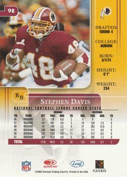 2002 Leaf Rookies & Stars #98 Stephen Davis Back