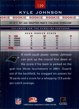 2002 Leaf Rookies & Stars #139 Kyle Johnson Back