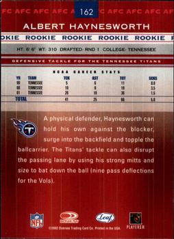 2002 Leaf Rookies & Stars #162 Albert Haynesworth Back