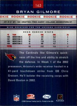 2002 Leaf Rookies & Stars #163 Bryan Gilmore Back