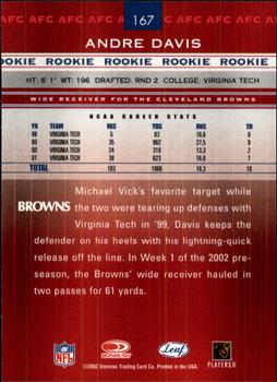 2002 Leaf Rookies & Stars #167 Andre Davis Back