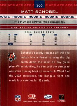 2002 Leaf Rookies & Stars #206 Matt Schobel Back