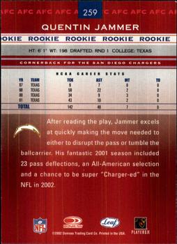 2002 Leaf Rookies & Stars #259 Quentin Jammer Back