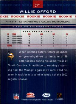 2002 Leaf Rookies & Stars #271 Willie Offord Back