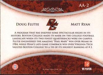 2008 Press Pass Legends - Alumni Association #AA-2 Doug Flutie / Matt Ryan Back