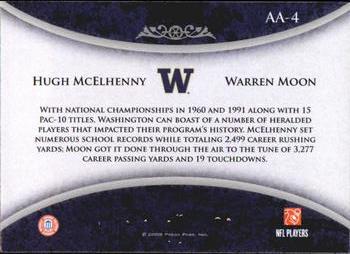 2008 Press Pass Legends - Alumni Association #AA-4 Hugh McElhenny / Warren Moon Back