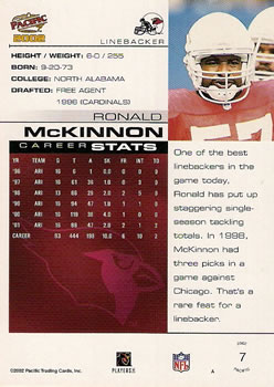 2002 Pacific #7 Ronald McKinnon Back