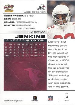 2002 Pacific #3 MarTay Jenkins Back