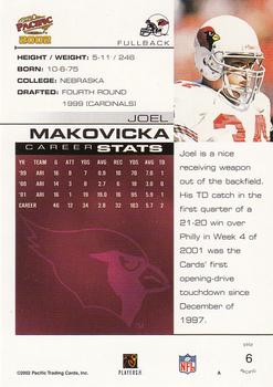 2002 Pacific #6 Joel Makovicka Back