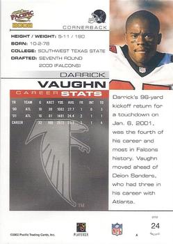 2002 Pacific #24 Darrick Vaughn Back
