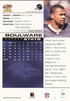 2002 Pacific #29 Peter Boulware Back