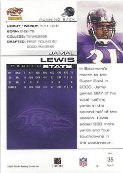 2002 Pacific #35 Jamal Lewis Back