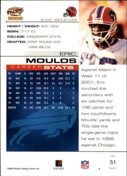 2002 Pacific #51 Eric Moulds Back