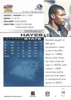 2002 Pacific #58 Donald Hayes Back