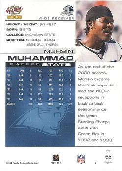 2002 Pacific #65 Muhsin Muhammad Back