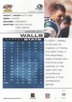 2002 Pacific #68 Wesley Walls Back