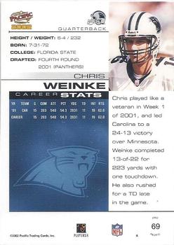 2002 Pacific #69 Chris Weinke Back