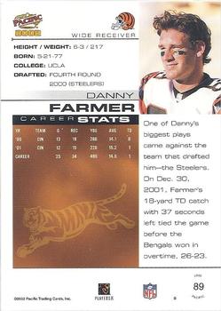 2002 Pacific #89 Danny Farmer Back