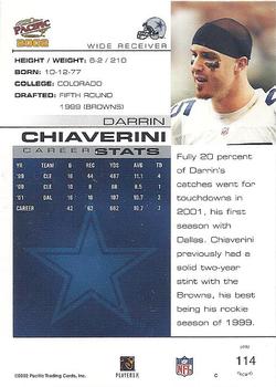 2002 Pacific #114 Darrin Chiaverini Back