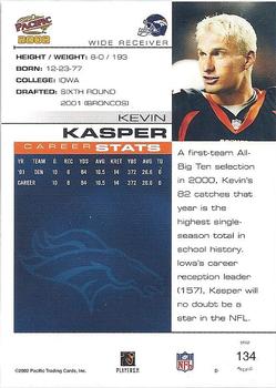 2002 Pacific #134 Kevin Kasper Back