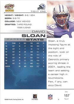 2002 Pacific #157 David Sloan Back