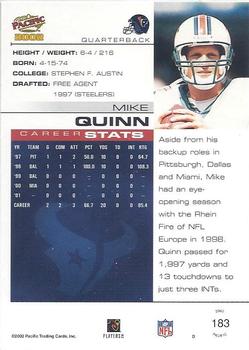 2002 Pacific #183 Mike Quinn Back