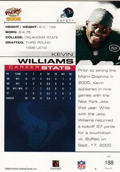2002 Pacific #188 Kevin Williams Back