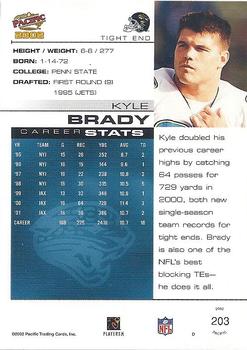 2002 Pacific #203 Kyle Brady Back