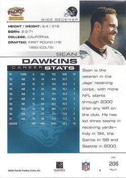 2002 Pacific #206 Sean Dawkins Back