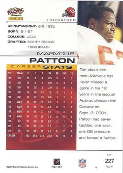 2002 Pacific #227 Marvcus Patton Back