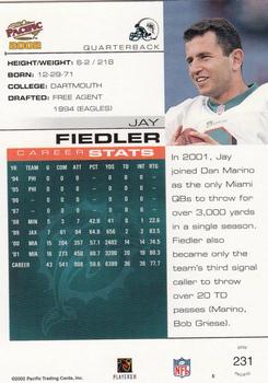2002 Pacific #231 Jay Fiedler Back