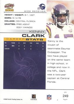 2002 Pacific #249 Kenny Clark Back