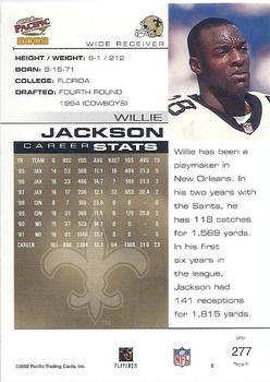 2002 Pacific #277 Willie Jackson Back
