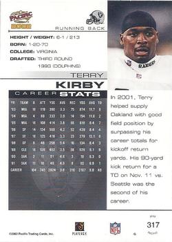 2002 Pacific #317 Terry Kirby Back