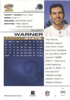 2002 Pacific #362 Kurt Warner Back