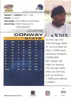 2002 Pacific #365 Curtis Conway Back