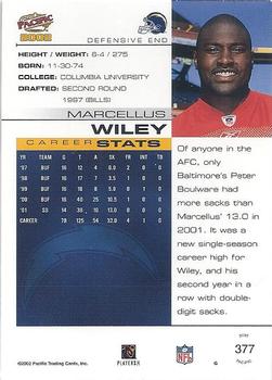 2002 Pacific #377 Marcellus Wiley Back