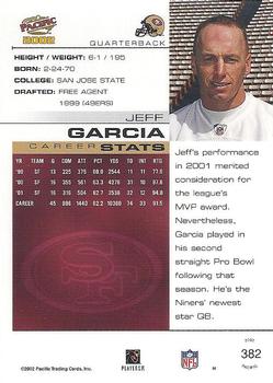 2002 Pacific #382 Jeff Garcia Back