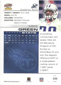 2002 Pacific #426 Mike Green Back