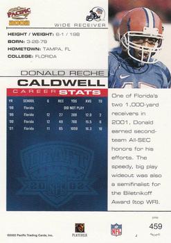 2002 Pacific #459 Donald Reche Caldwell Back
