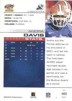2002 Pacific #460 Andra Davis Back