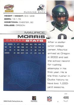 2002 Pacific #486 Maurice Morris Back