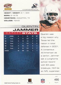 2002 Pacific #490 Quentin Jammer Back