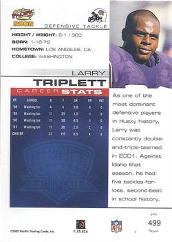 2002 Pacific #499 Larry Tripplett Back