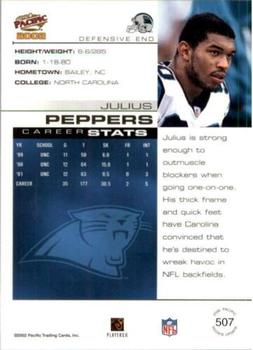 2002 Pacific #507 Julius Peppers Back